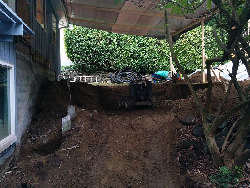 Excavation for work shop