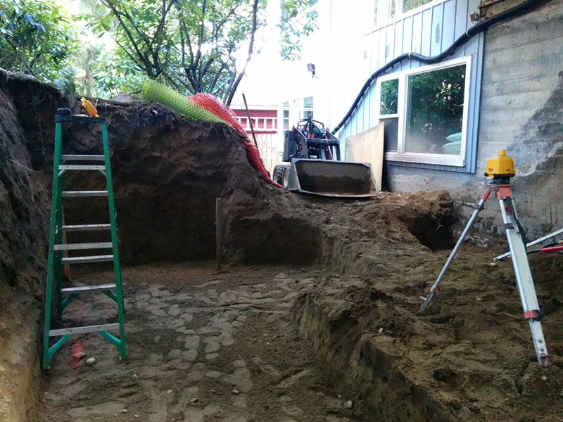 Outdoor Kitchen Construction - dirt removed to make way for footings