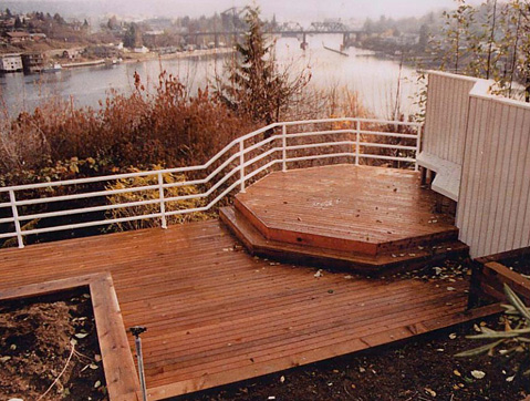 Raised deck designed by Environmental Construction Inc. in Kirkland WA