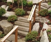 Wood landscaping steps by Environmental Construction